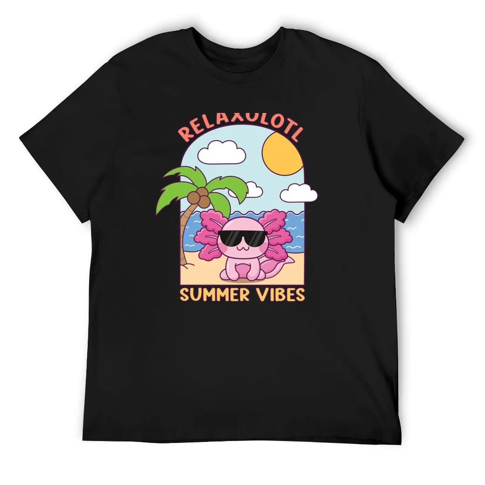 

Relaxolotl Summer Vibes - Summer Axolotl Relax Pun T-Shirt for a boy plain white t shirts men