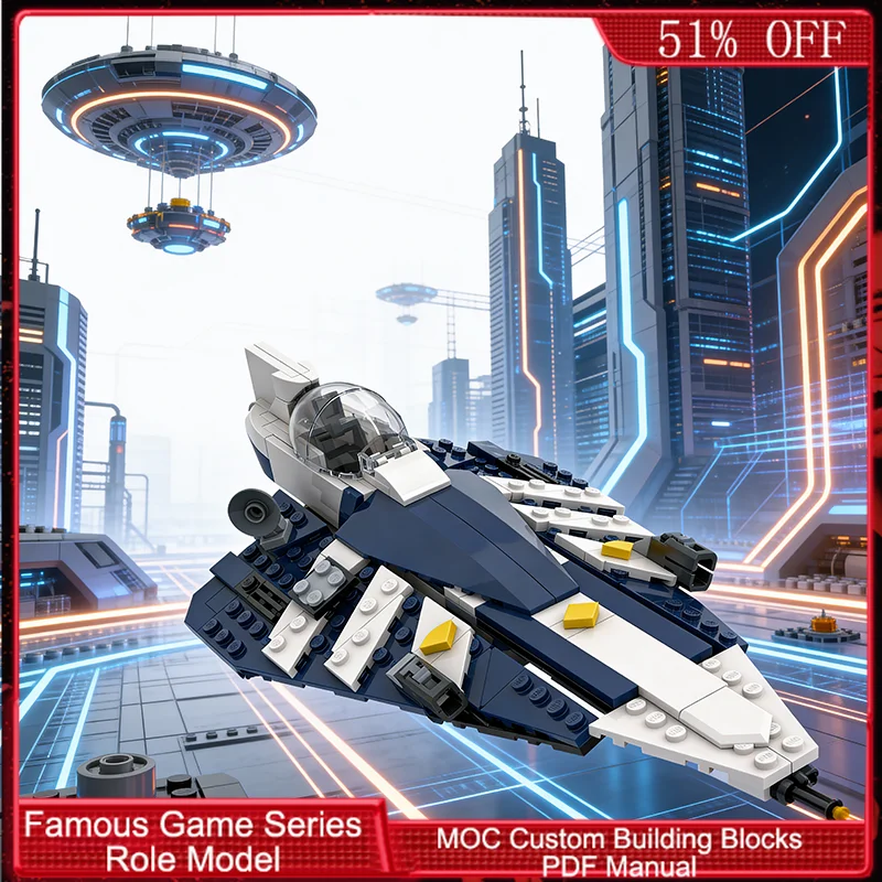 286 PCS Warplane Delta-7Starfighter(ArcIII)(2.0) MOC Customize Modular Building Block Brick Popular DIY Boys Toy Birthday Gift