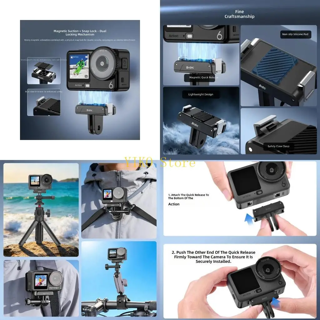 K32C Double Lock Mount For Action 6 Sports Cameras Instantly Switches Between Horizontal And Vertical Photo Needs