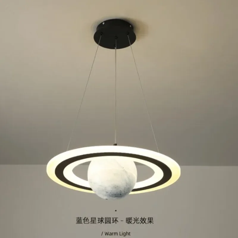 New Pendant Lamp Led Designer Planet Children Room Glass Ball Creative Boy Girl Living Bedroom Space Reading Indoor Decor Light