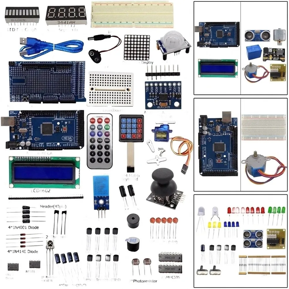 STEM Learning Kit for Arduino For Mega2560 Featuring Over 100 Components Including Sensors Resistors LEDs and Potentiometers