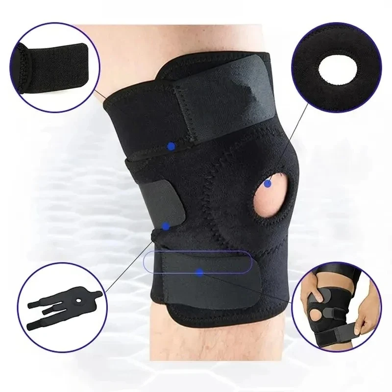 

Наколенник с боковыми стабилизаторами. Регулируемый дышащий наколенник. Подходит для спортивных тренировок и боли в колене.