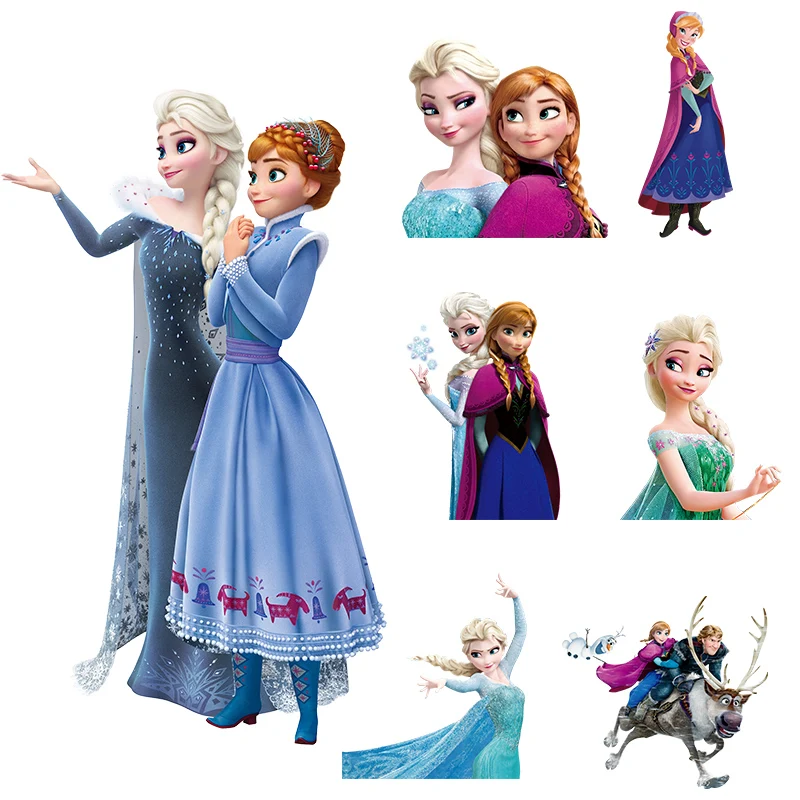 

Cartoon Animation Snow and ice Anna and Aisha Thermal transfer printing on Jackets bags socks pillow Iron on patches