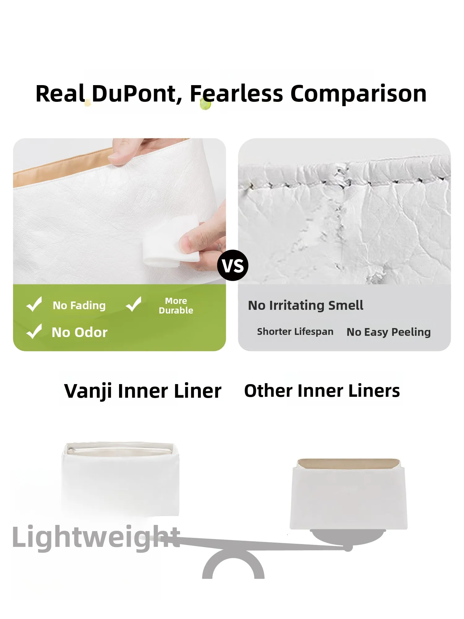 Lightweight Small Diore Book Tote Inner Bag Dupont Paper Liner Versatile Organizer Bag for Home Storage by Fan Ji Planning - view 3