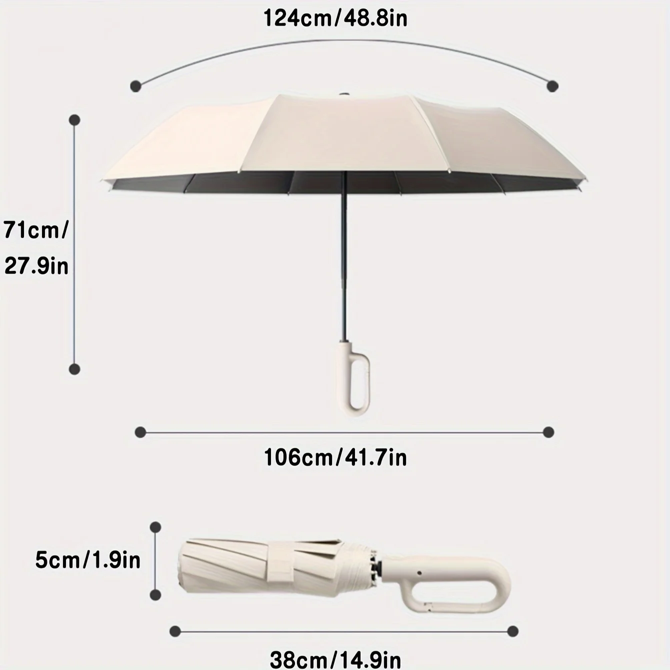 Xiaomi 30 Bones Umbrella Windproof 105CM Reinforced Automatic Folding Umbrella For Men Large Buckle Handle Wind Water Resistant