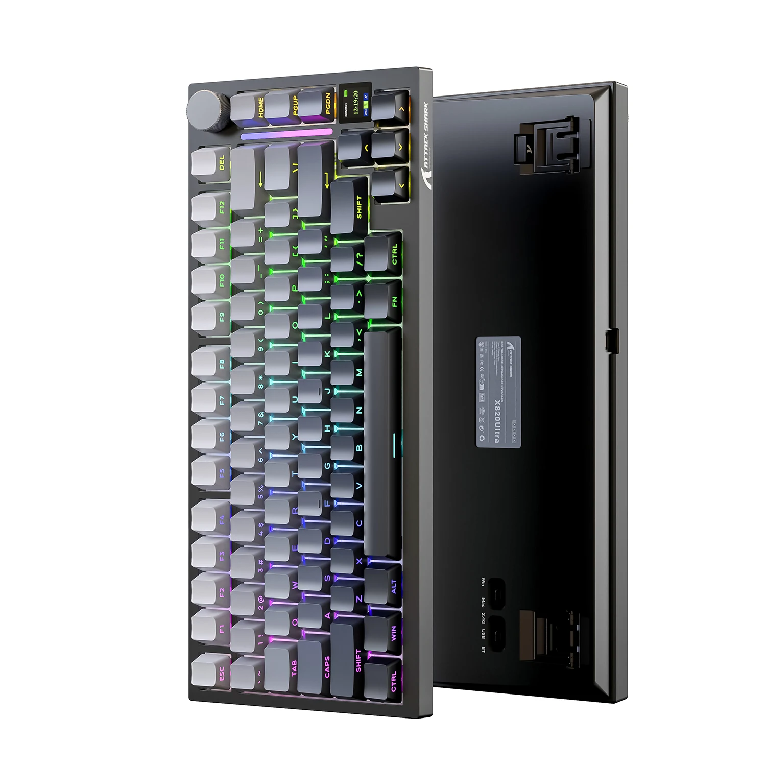 teclado-mecanico-inalambrico-attack-shark-x820ultra-tri-modo-75-gasket-mounted-bluetooth-24g-inalambrico-cableado