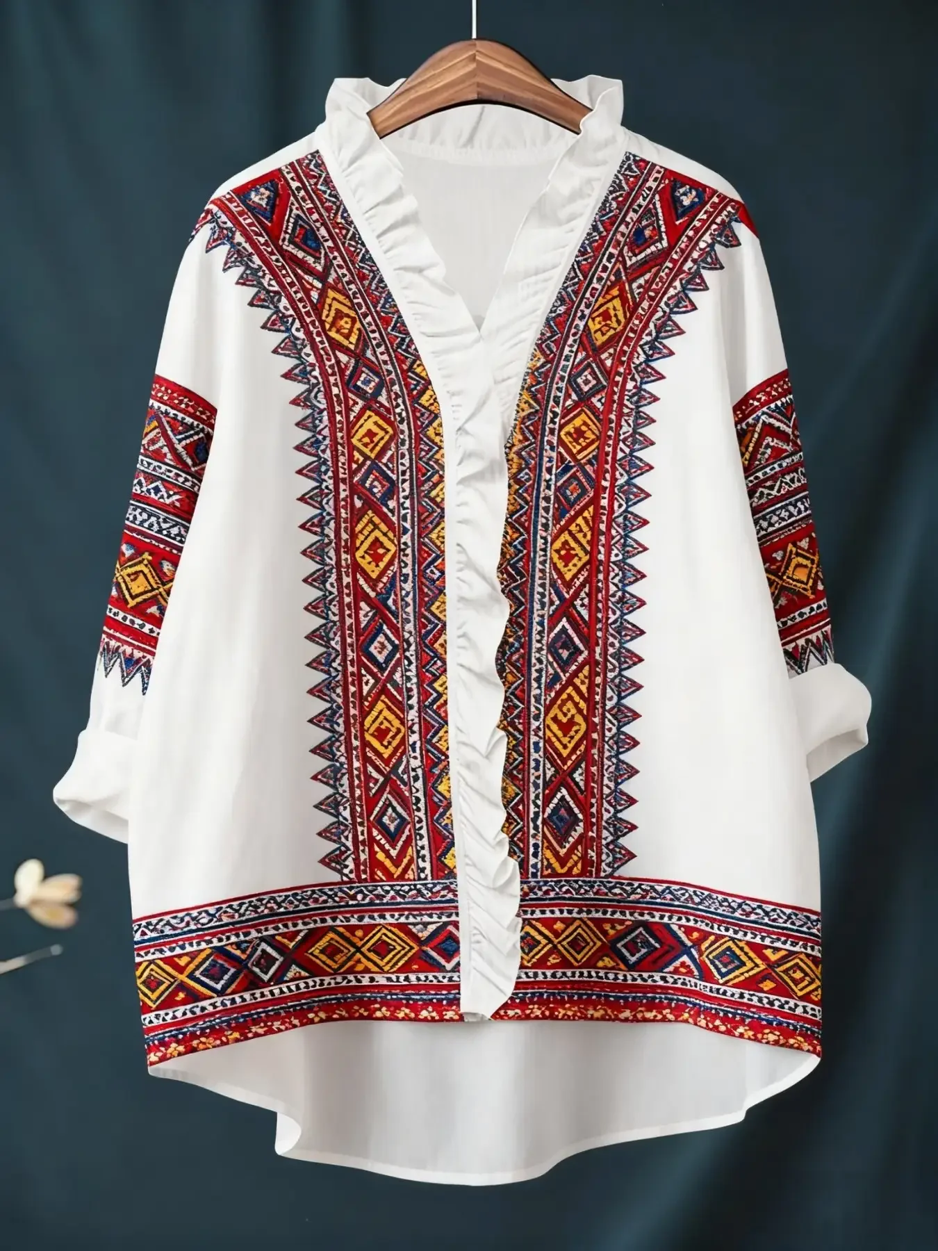 2026 women's long sleeved lace shirt with exquisite retro floral pattern design, Provide mint green and colorful patterns