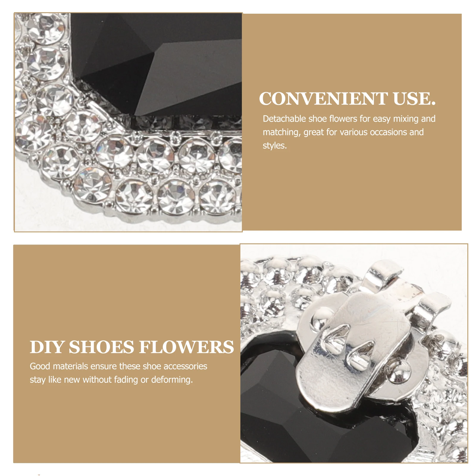 

Detachable Shoe Flowers White Black Crystal Decorative Clips Embellishments Bridal Wedding Toe Accessories Rhinestone Buckles
