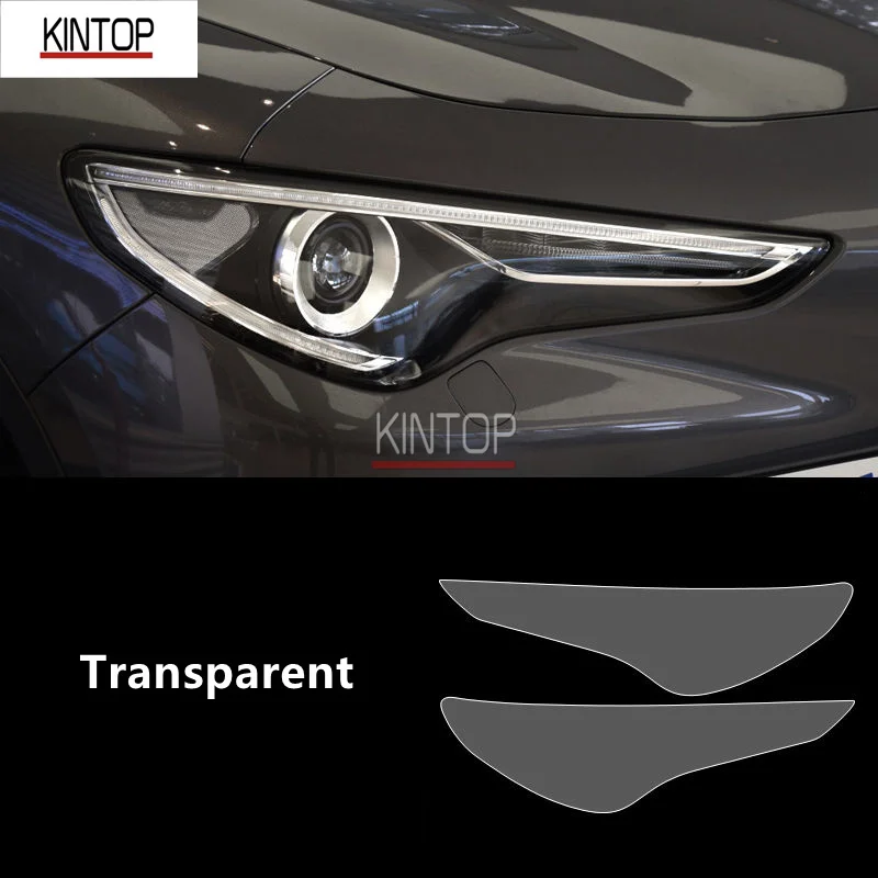 For ALFA ROMEO STELVIO 17-22 TPU Transparent Headlight Protective Film, Headlight Protection,Film Modification