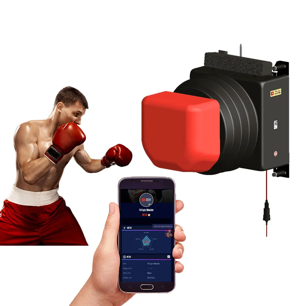 Wall-Mounted High-Tech Boxing Training Machine with AI Trainer, Punch Force Measurement & Calorie Tracking for Home & Gym