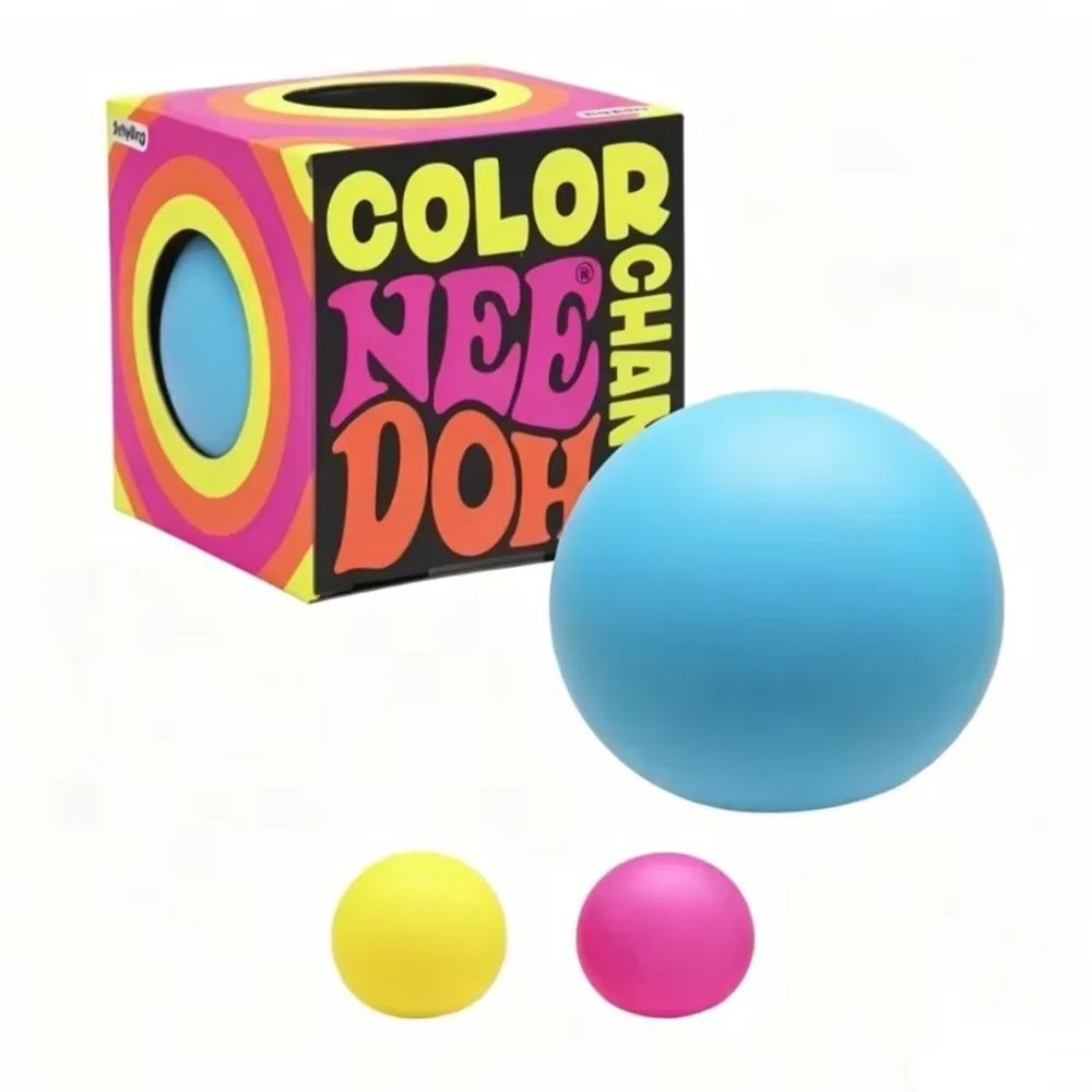 New Schylling Needoh Extrude Color Change Sensory Stress Relief Balls: Anxiety-Relieving Fidget Squishy Toy, Bind Box Gift