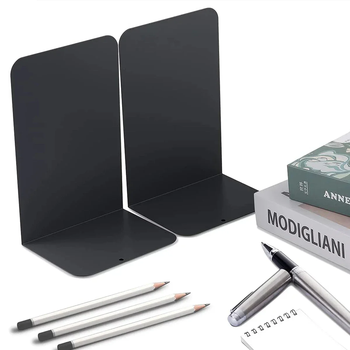 

2 шт. металлические подставки для книг, поддержка полки, современные минималистичные подставки для книг, многофункциональные стопоры для книг для школьной офисной библиотеки