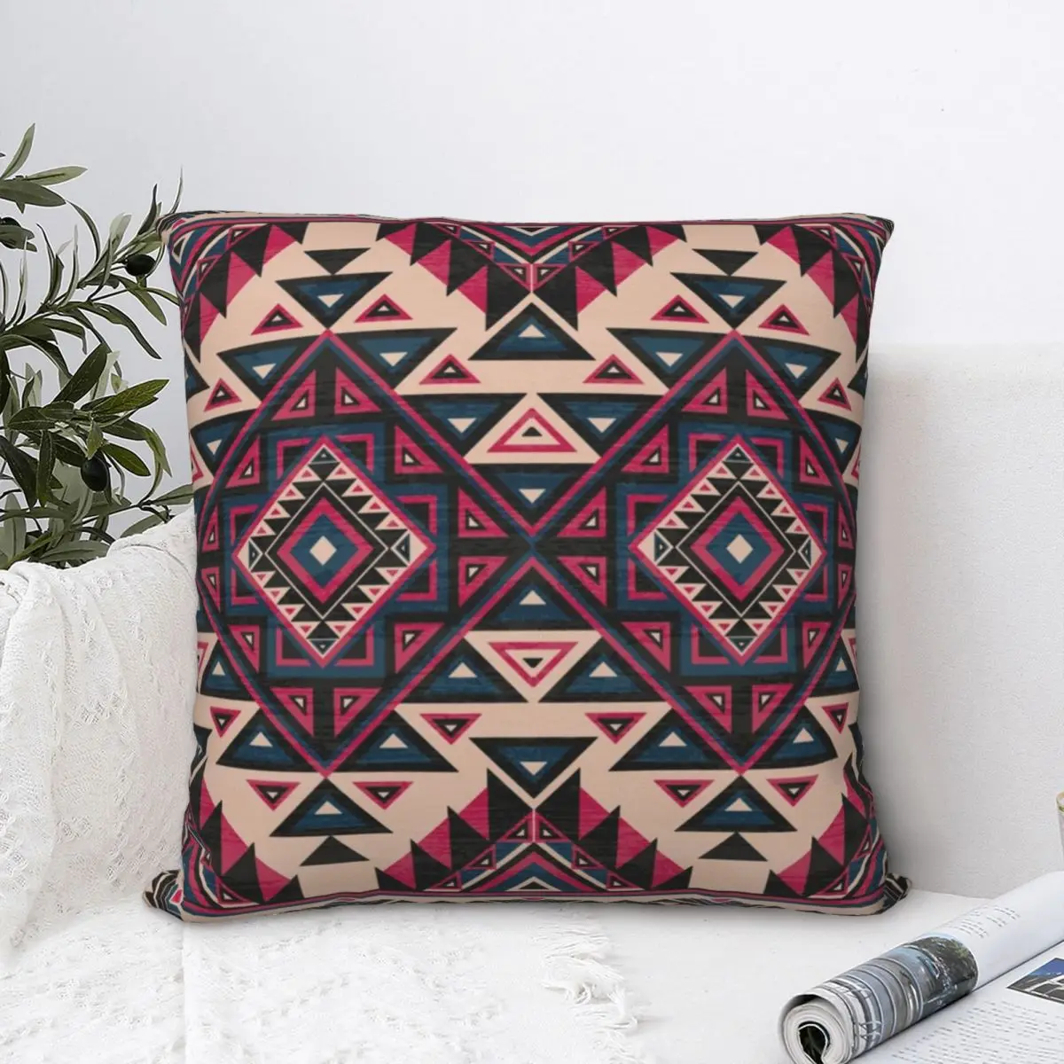 Boho Ethic Pattern Square Pillowcase Polyester Pillow Cover Velvet Cushion Decor Comfort Throw Pillow For Home Sofa