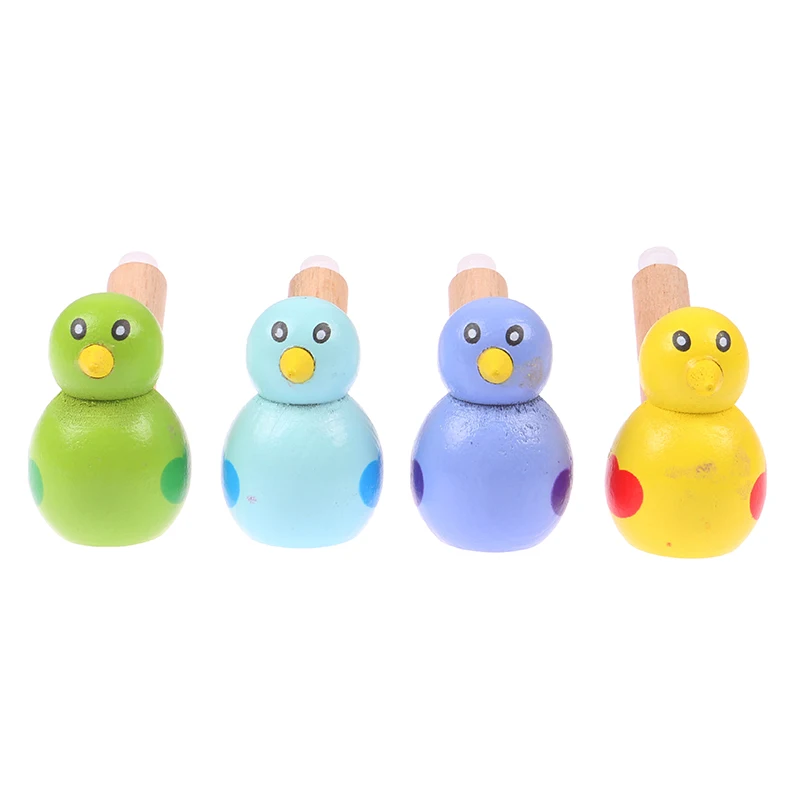 Cartoon Bird Children Whistle Musical Instruments Toy Children Jewelry Pendant Wooden Early Learning Educational Toys