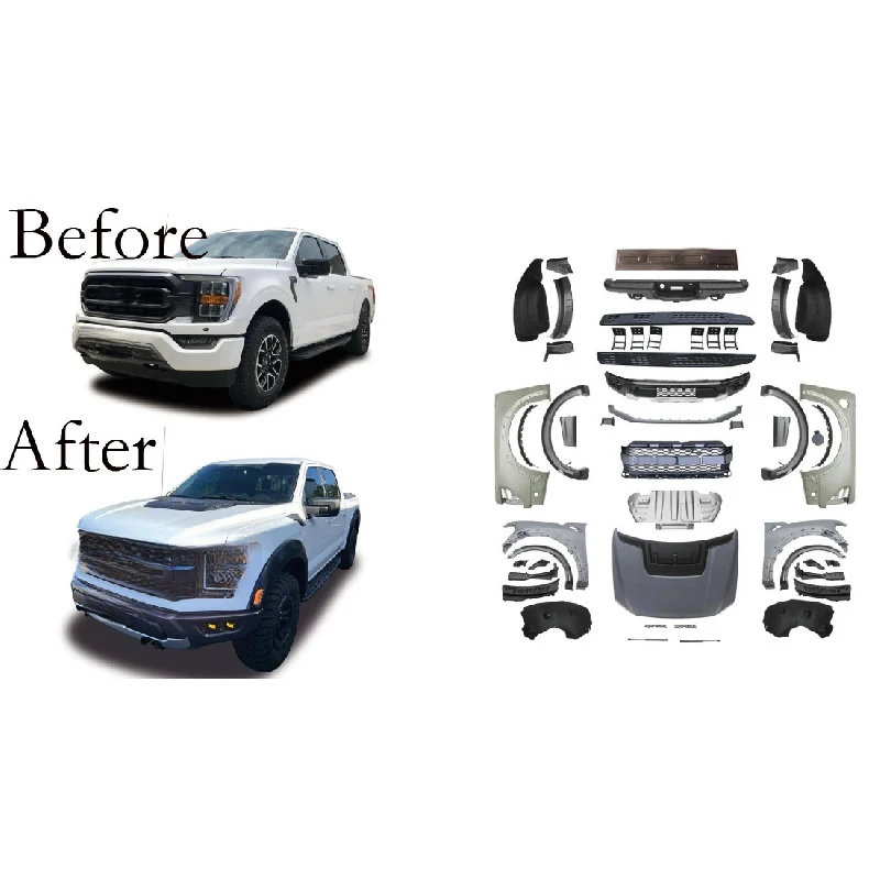 

High Quality Offroad Accessories Bumper Fender Flare Bonnet Pickup Truck Body Kit F150 2021-2025