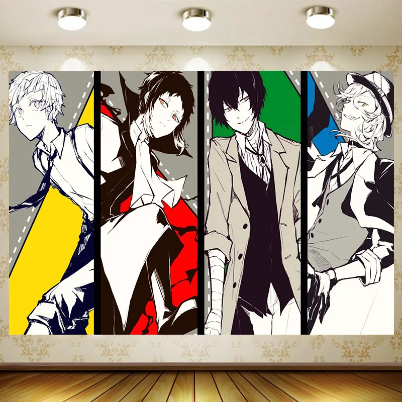 Bungo Stray Dogs Birthday Supplies Girl Party Banner Kid Cartoon Decoration Background Photography backdrop