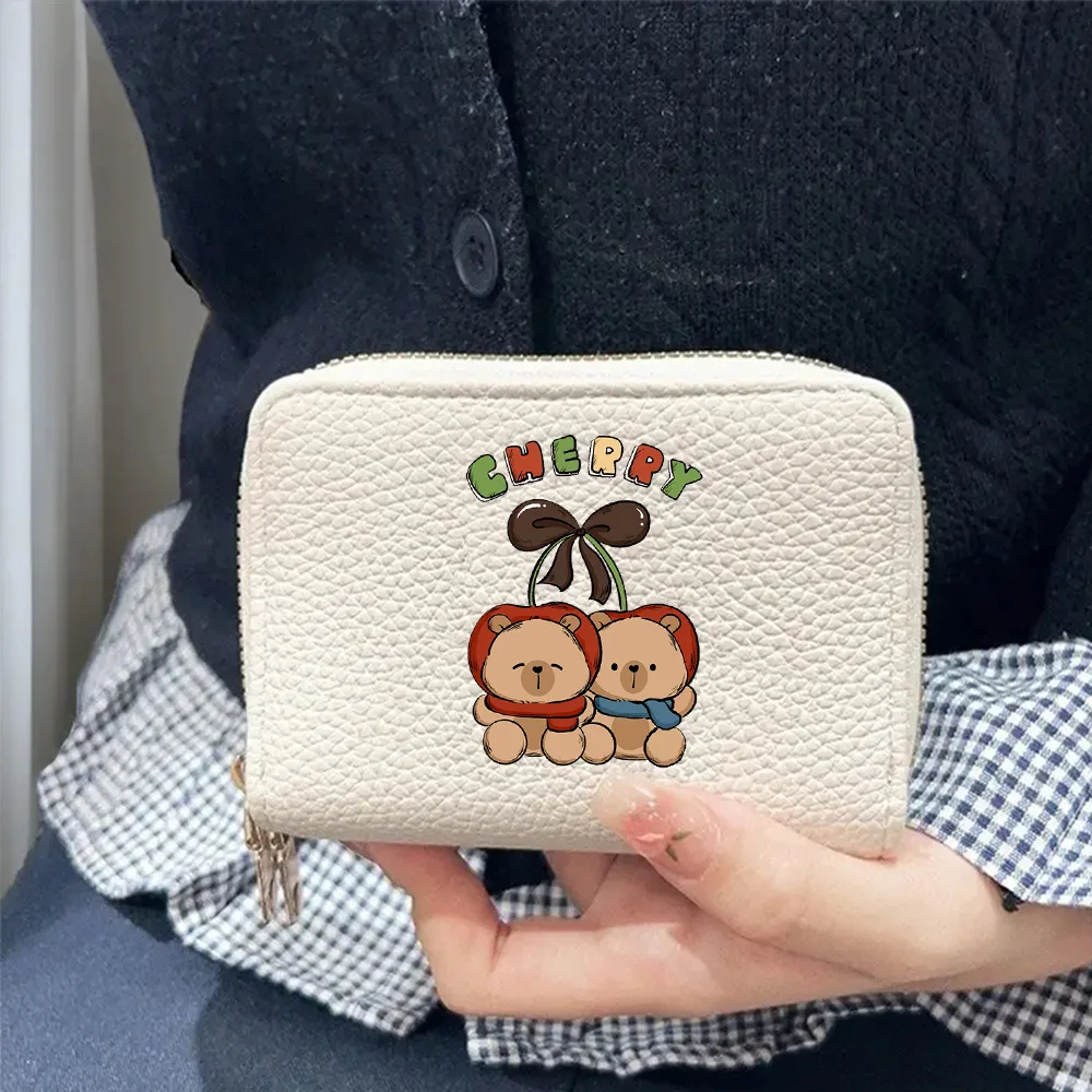 Ladies Short Coin Wallet Cute Pattern Personalized Mini Wallet Double Zipper Multi-Card Slot Design Large Capacity