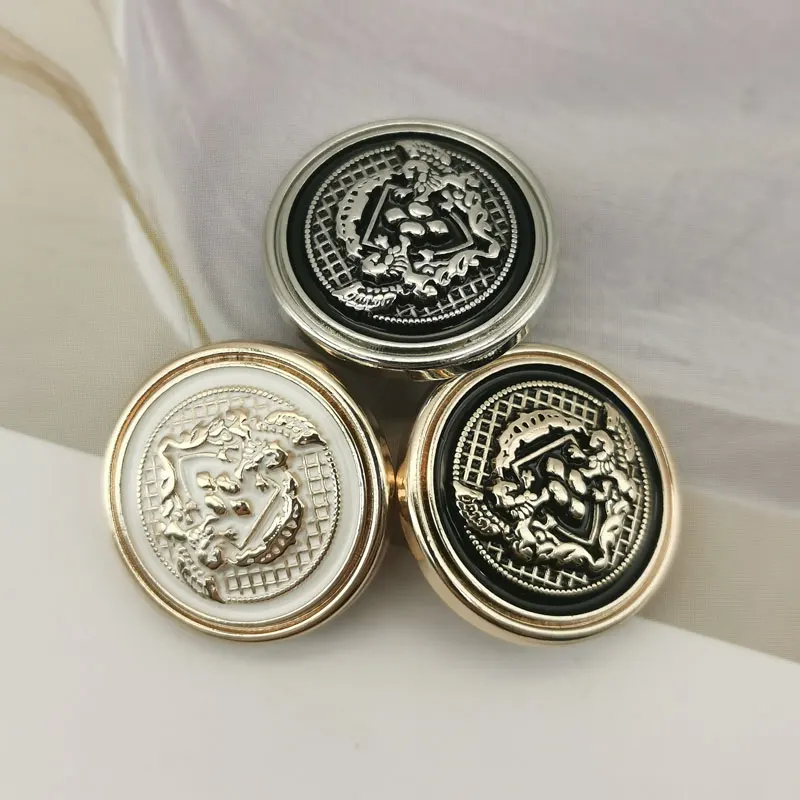 10pcs 15/20/25mm Gold Luxury Metal Buttons For Clothing Sewing Button Accessories Decorative Wholesale DIY Crafts Supplies New