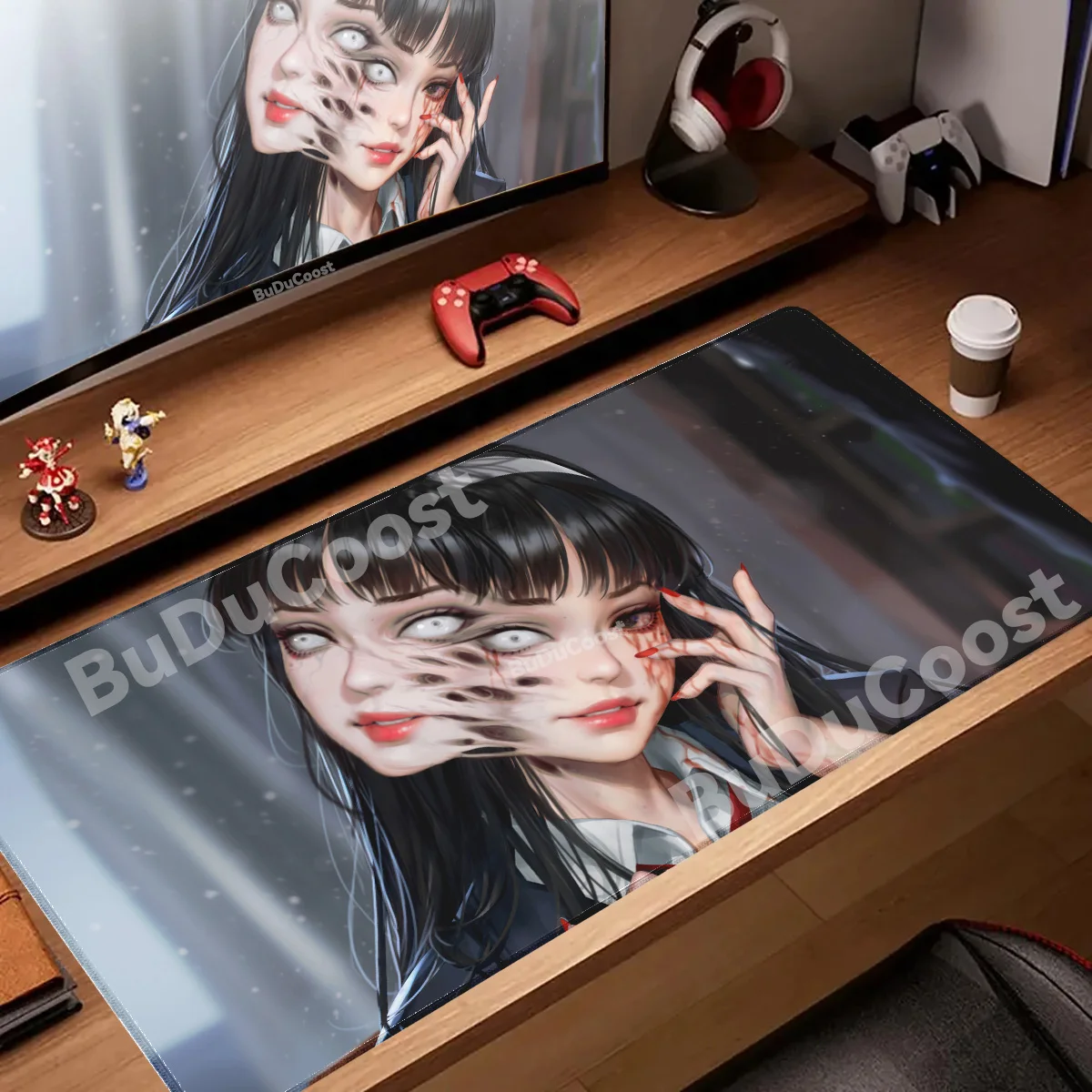 

Horror Desk Mouse Pad HD Large Mouse Pad Junji Ito Tees Desk Pad Extended Gaming Keyboard Mats Large XXL Gamer Mousepad 900x400