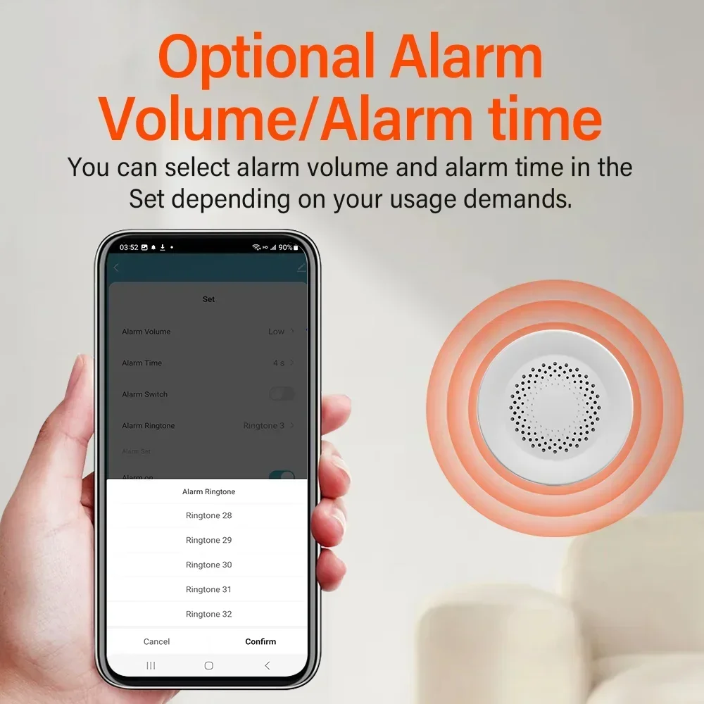 Alarma de sirena inteligente Tuya para seguridad del hogar con altavoz de 100dB requiere Tuya Zigbee Hub funciona con Google Home Yandex Alice Alexa