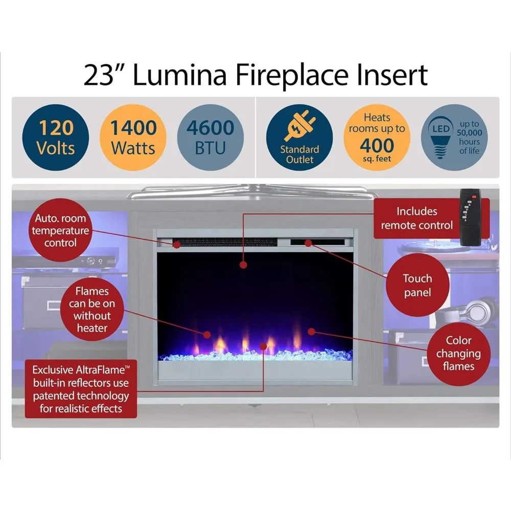 Kamin TV-Ständer 48 ", mit LED-Leuchten, der Kamin verfügt über einstellbare Flammen helligkeit, mit Fernbedienung, energie sparend