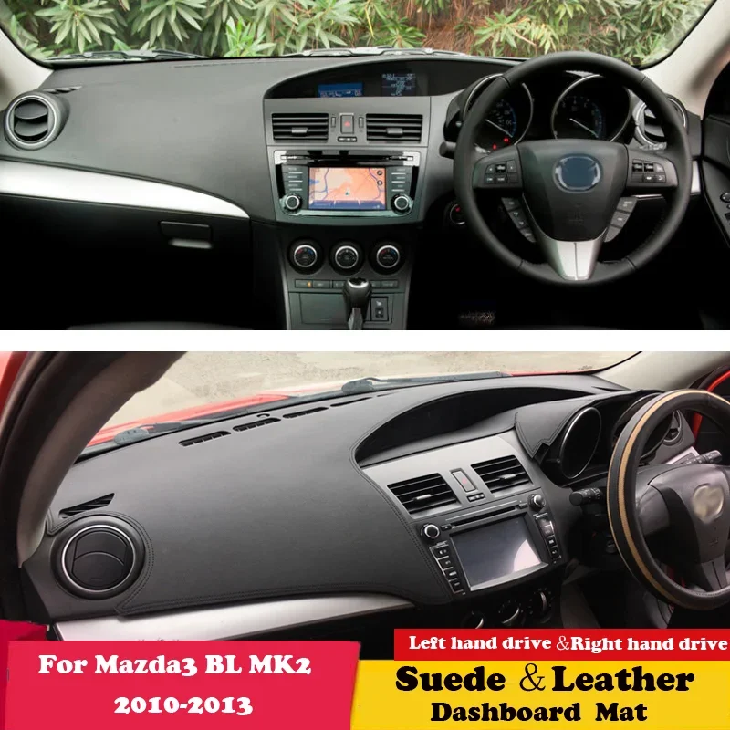 

Для Mazda 3 Mazda3 BL 2009 2010 2011 2012 2013 mk2 Замшевый кожаный коврик для приборной панели, коврик для приборной панели, ковер, автомобильные аксессуары