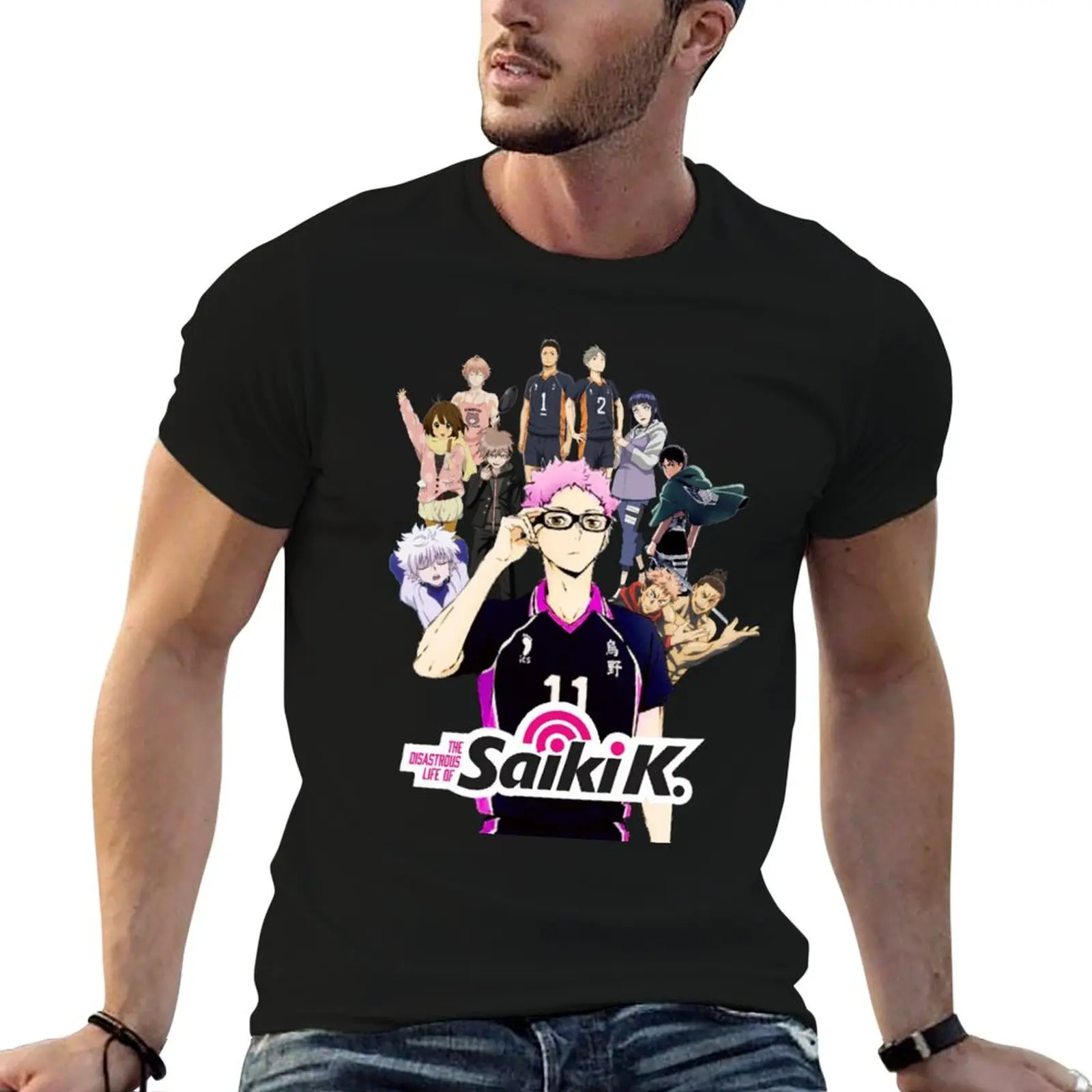totally normal saiki kei T-Shirt Big Size Crew Neck T-Shirt