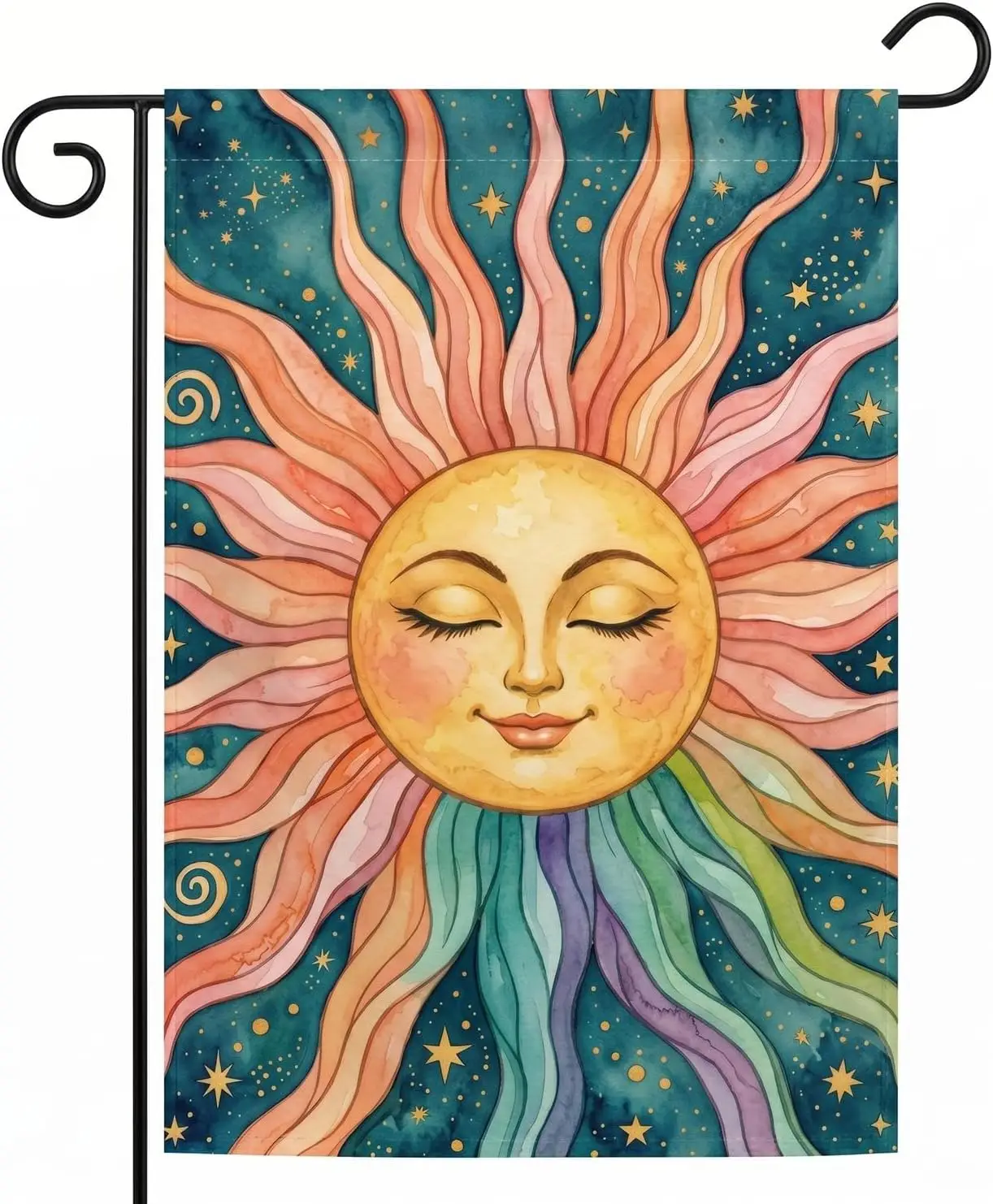 Garden Flag Celestial Sun Face Outdoor Yard Decoration Double Sided Weather Resistant 12x18 in xxl