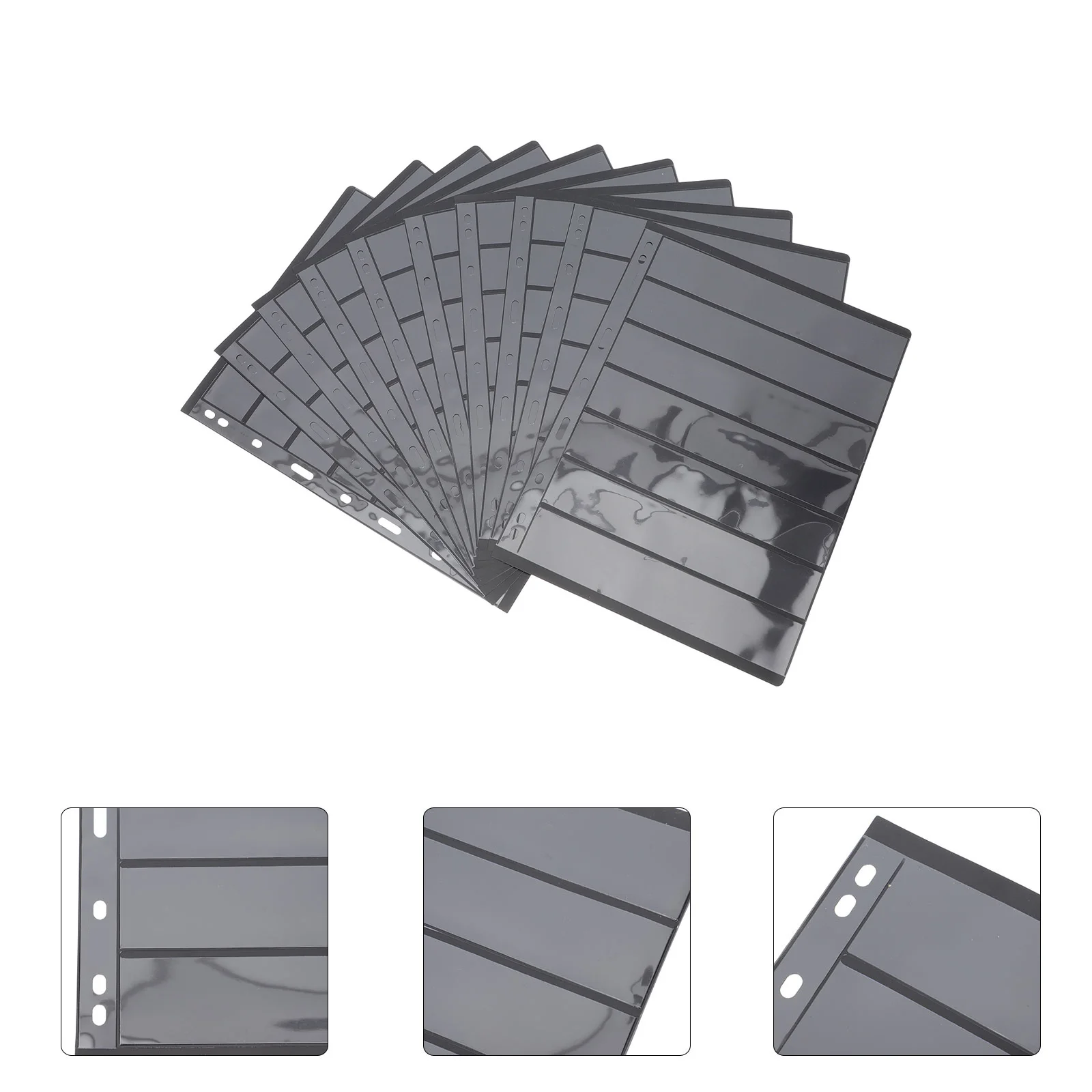

10pcs Collection Album Stamps Refill Pages For Collectors Inserts Smooth Reusable Erasable Storage Albums Plastic Stamp Pages