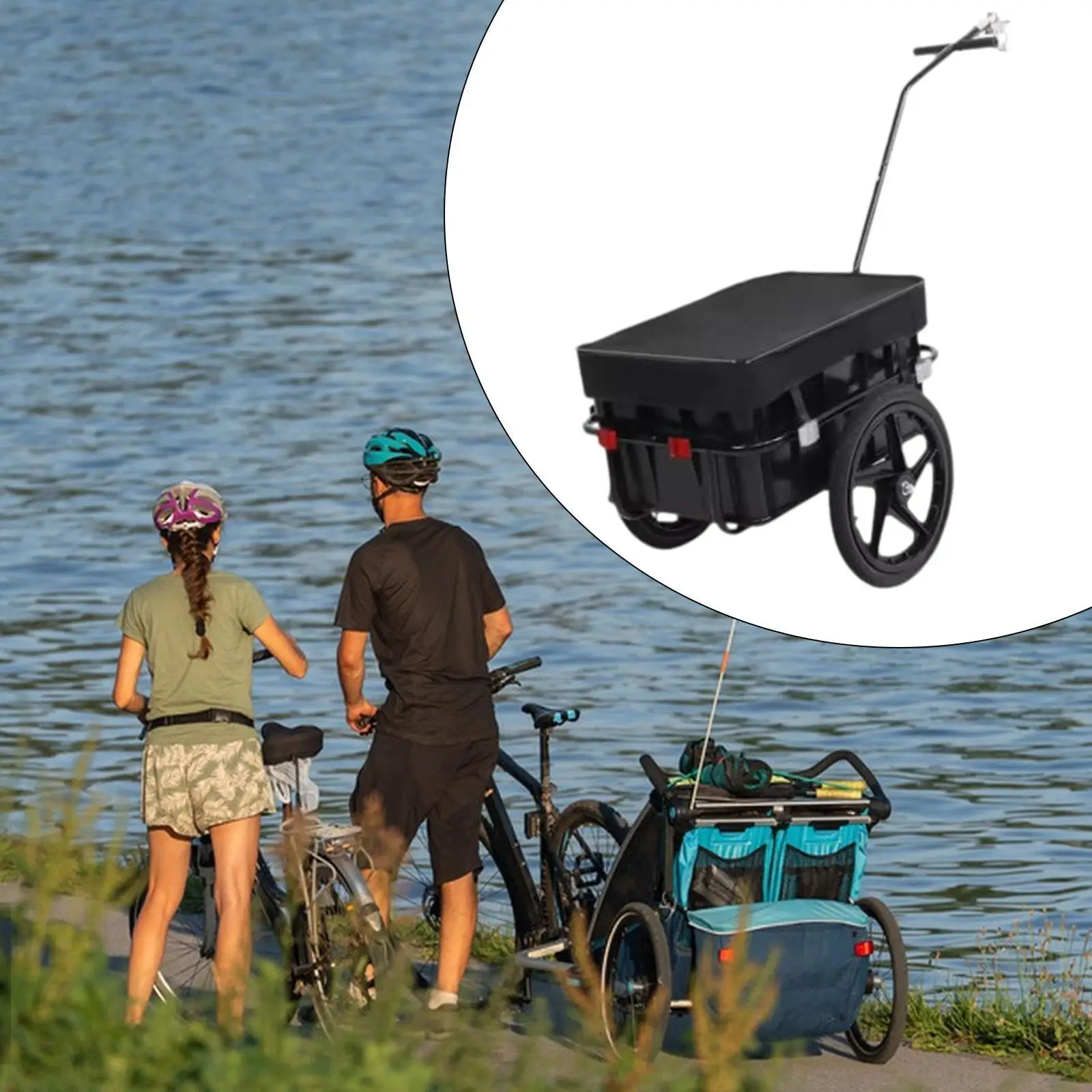 Bike Cargo Trailer Transport Portable Outdoor Wagon Carrier Universal Detachable Grocery Cart Bicycle Cargo Carrier with Wheels