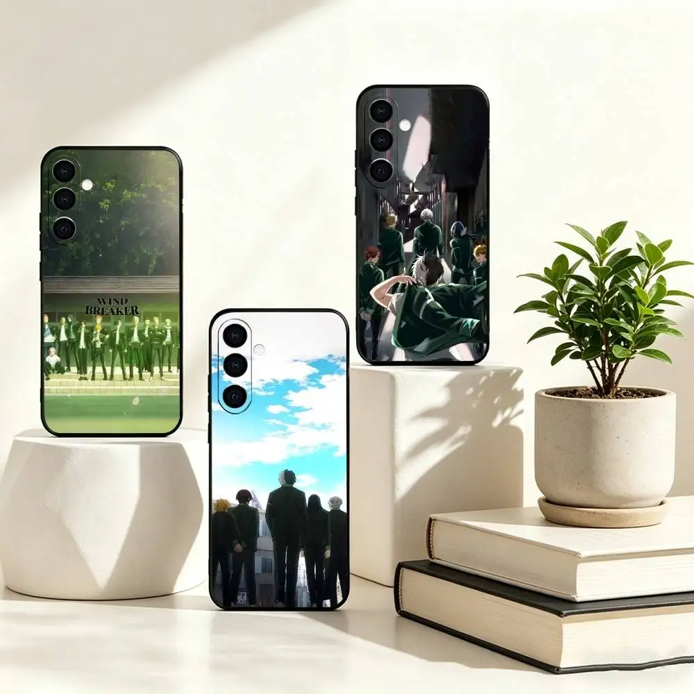 A-Anime W-Wind B-Breaker Phone Case Black Silicone Soft For Samsung Galaxy A73,A72,A71,A70,A53,A52,A51
