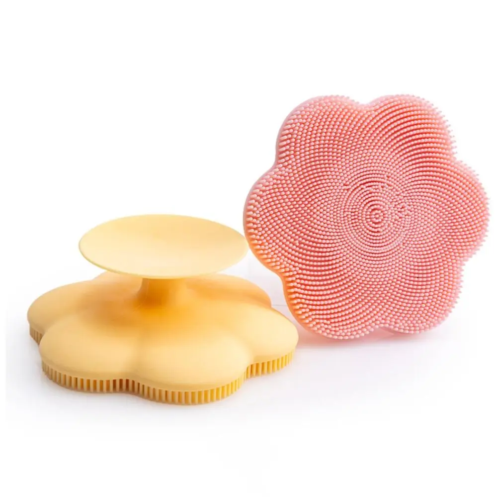 Silicone Face Cleansing Brush Exfoliator Flower Shaped Skin Care Scrub Cleanser Deep Cleaning Belt Sucker Facial Massage Brush