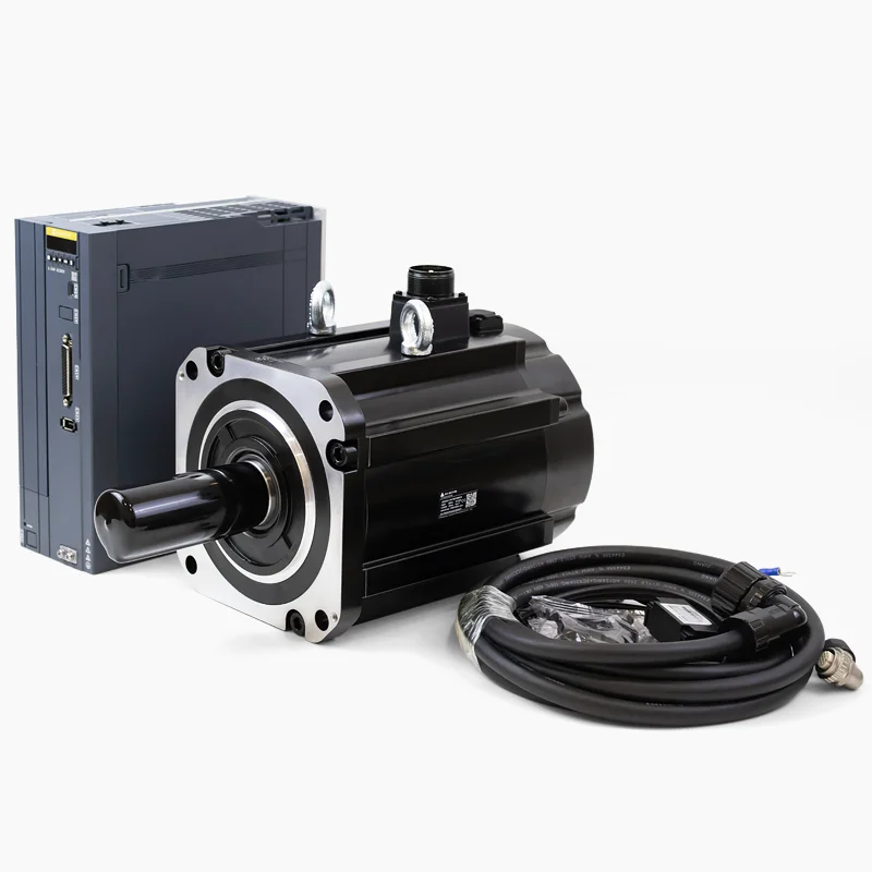 

180mm 17-Bit 5.5kW 35N.m 1500rpm AC Servo Motor With Brake And 3-Phase 380VAC Pulse Servo Drive Kit