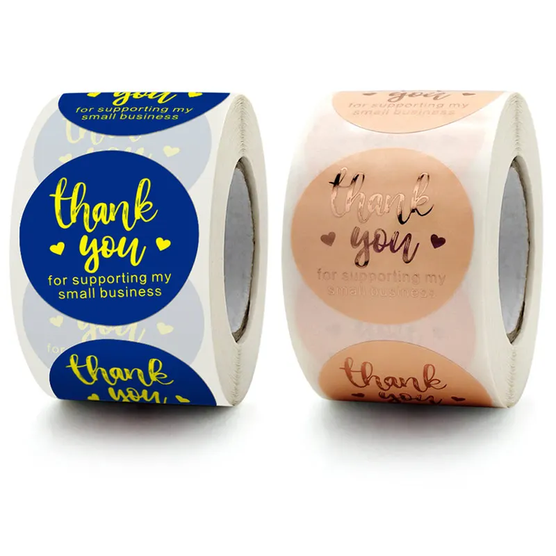 500Pcs Set Thank You Adhesive Stationery Sticker Label Roll Motivational Encourage Reward Gift Box Bag DIY Decoration Decals