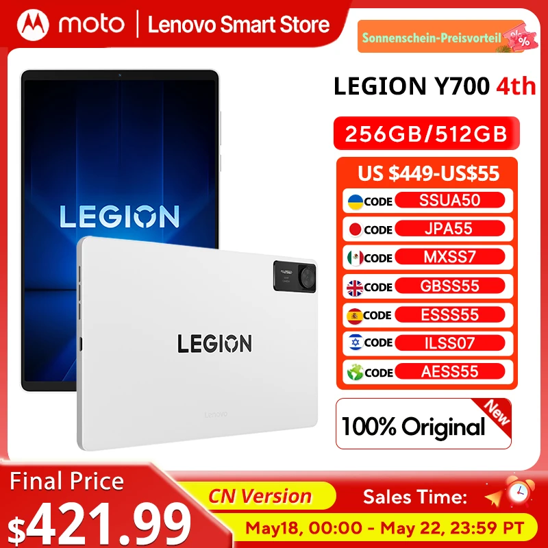 Original Lenovo Legion Y700 4th Gaming Tablet CN Version Snapdragon 8 Elite 8.8-inch 3K 165Hz Display 7600mAh Android 15 Pad PC