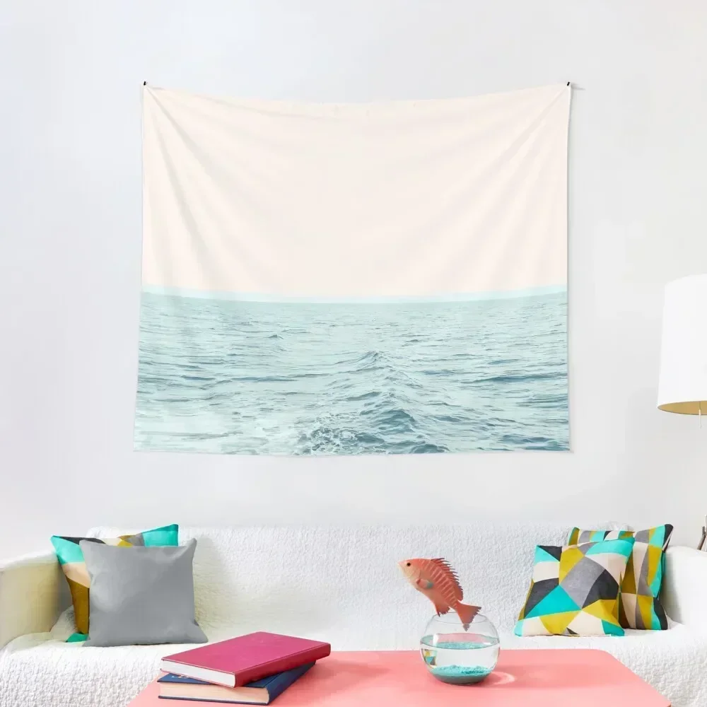 Sea Breeze, Minimal Nature Ocean Photography, Scenic Landscape Pastel Luxe Tapestry Decoration Room Tapestry