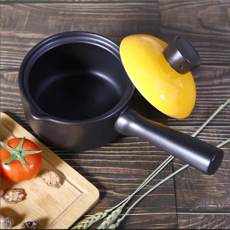 Uncoated Ceramic Small Casserole Milk Pot Congee Instant Noodles Pot Baby Food Pot Household Cooking Utensils Casserole ZI581