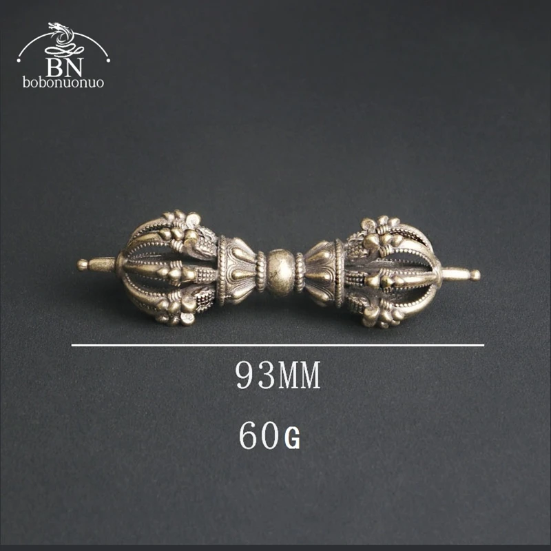 Vintage Copper Vajra Pestle Feng Shui Ornament Religious Collection Buddha Instrument Home Decorations Antique Brass Desk Decors