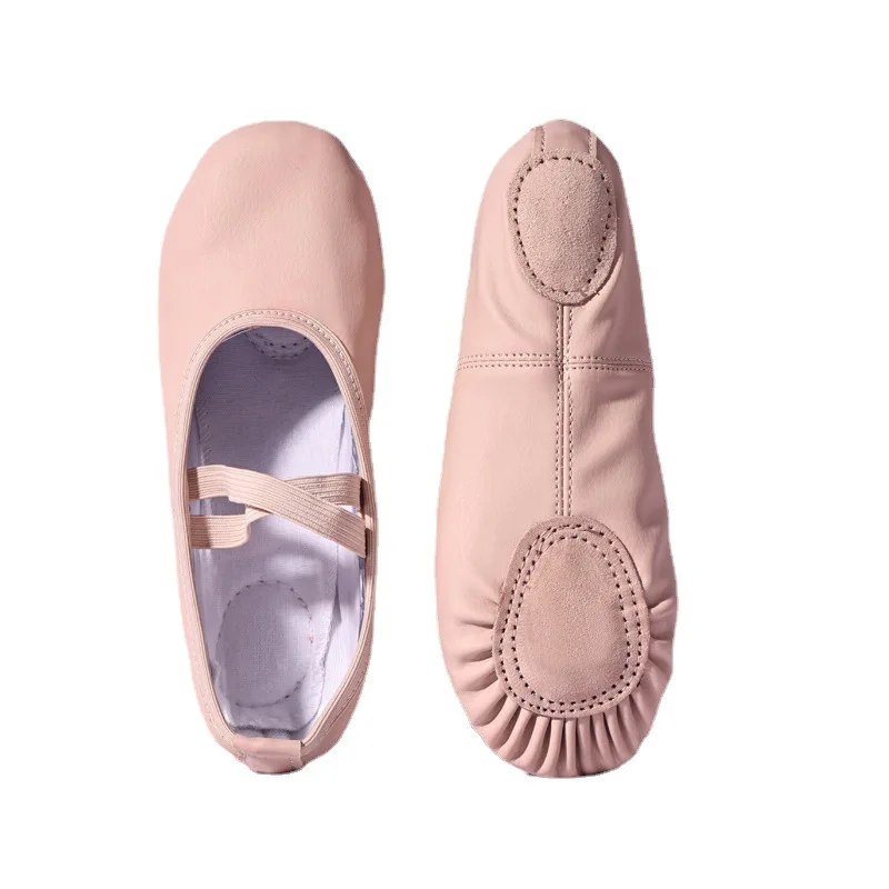 Ginnastica per bambini scarpe da ballo ragazze suola morbida adulto danza popolare principianti PU pelle rosa scarpe da allenamento per balletto per donna