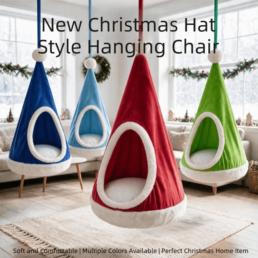 Christmas Hat Style Kids Swing Hammock Nylon 200kg Load-bearing Hammock Chair Wide & Large Lightweight Kids Hanging Chair