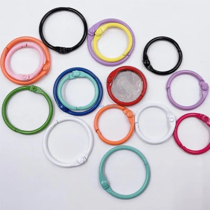 583d 60x/세트 30mm/45mm 오픈 카드 반지 키 체인 키 링 느슨한 잎 바인더 링