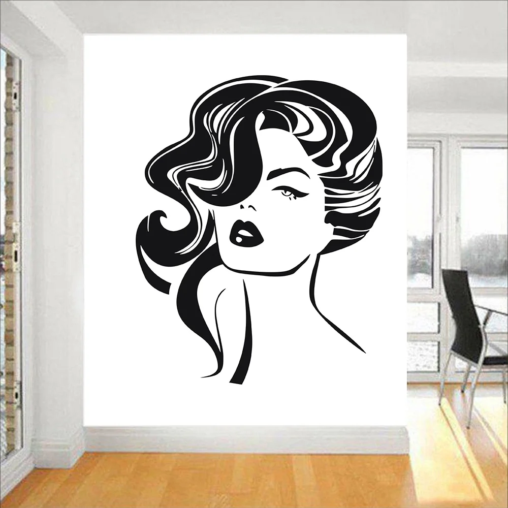 

Home Decoration Wall Stickers Vinyl Decal Sexy Girl Hairstyle Fashion Beauty Salon Decals