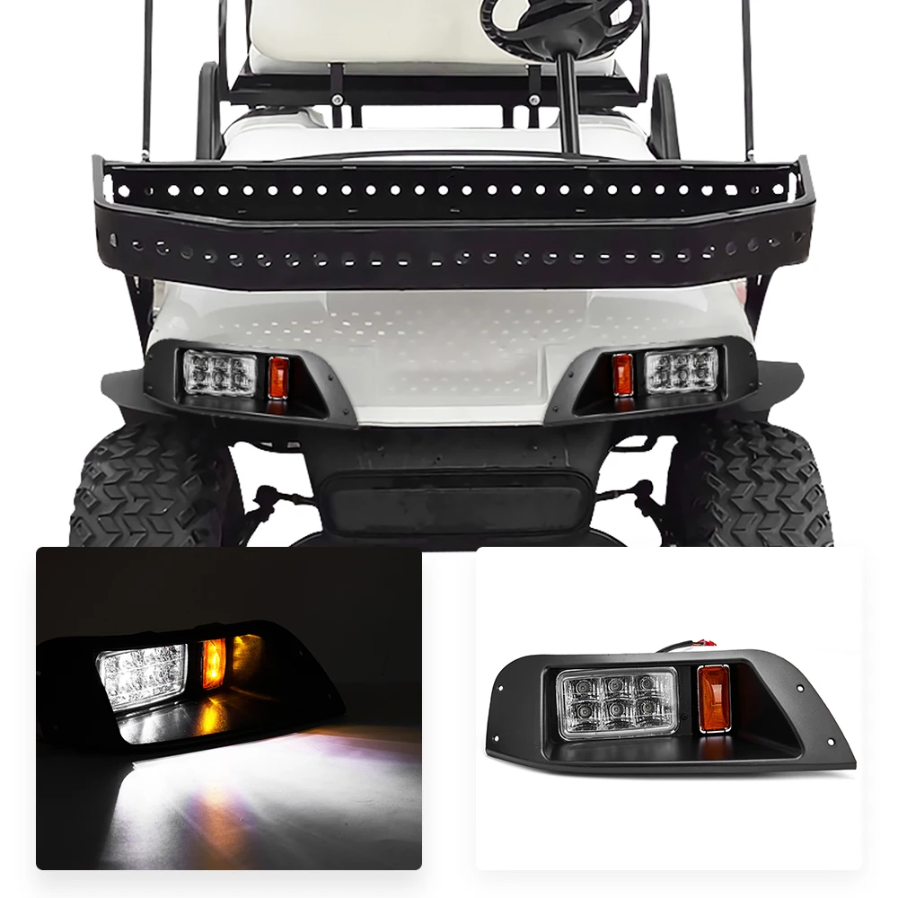 Kit de faros delanteros para carrito de Golf, Compatible con EZGO TXT, luces Led 1996-2013, Gas y eléctrico con instrucciones de instalación