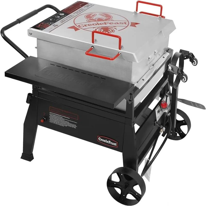 90 qt. Crawfish Seafood Boiler, Single Sack Outdoor Stove Propane Gas Cooker with 10-psi Regulator and Tank Mounting Bracket