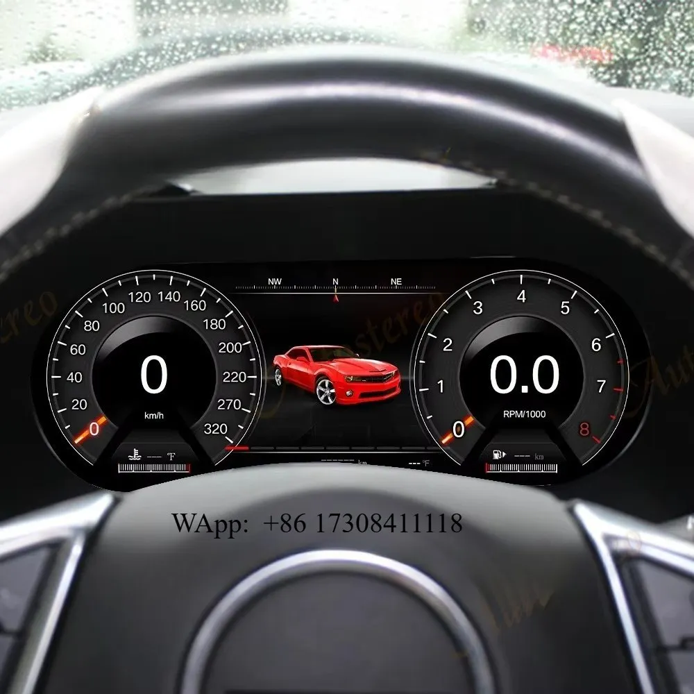 Autostereo Android 13 Digital Cluster for  Camaro 2015-2023 LCD Instrument Virtual Cockpit Speed Meter Dashboard