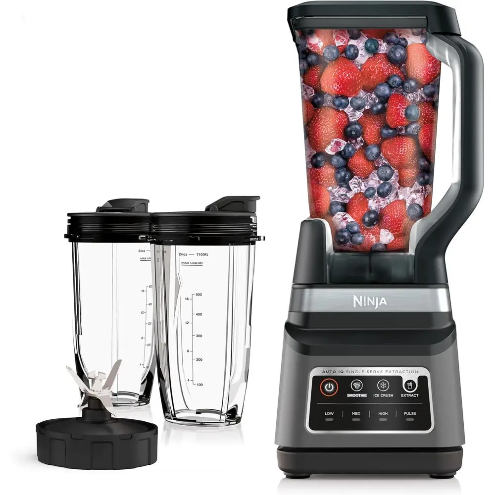 

High-Powered Dual Blender, 1400W, 3 Auto Programs, 72oz Pitcher, 2 Travel Cups, Black
