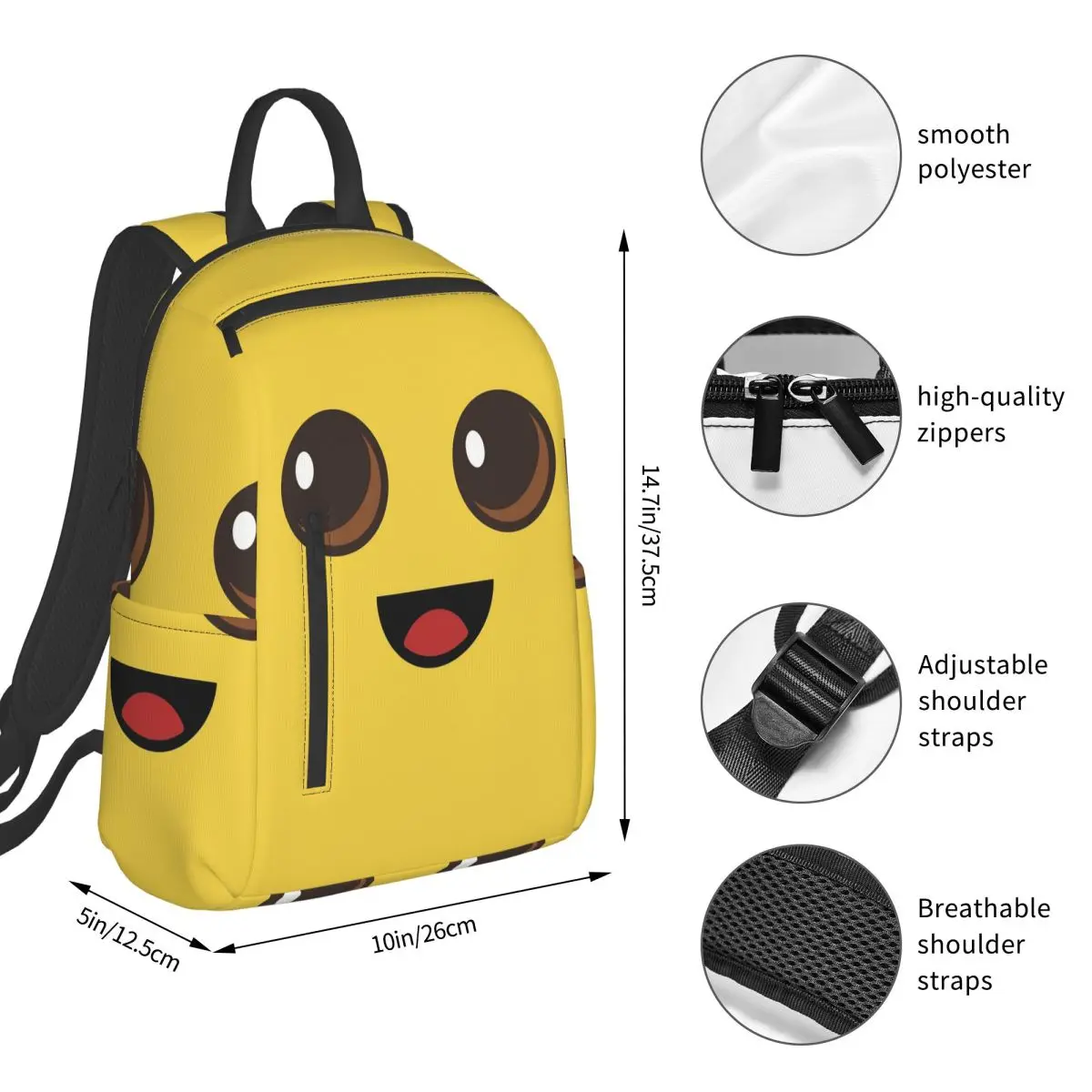 Peely Victory Royale Banana Backpack Student BookBag Boys Girls School Bag Computer Shoulder Bags Men Women