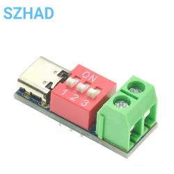 Type-C PD QC Trigger DC 5V-20V Adjustable Voltage Power Module Dial Adjustment Voltage Fast Charging Decoy Module