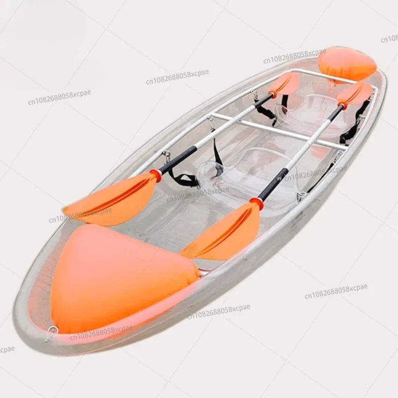 Lakes Rivers Portable Kayaks Tourist PC Clear Acrylic Glass Bottom Canoa Crystal Transparent Plastic Canoe Polycarbonate Boa