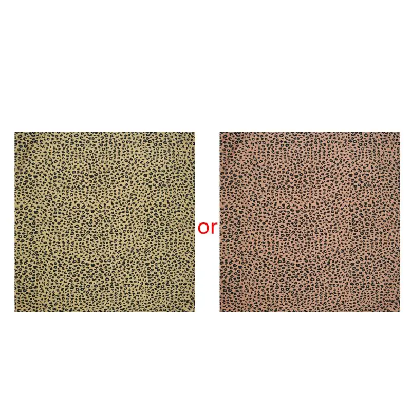 50JB Bohemian Vintage Leopard Print Unisex Cotton Square Scarf Outdoor Cycling